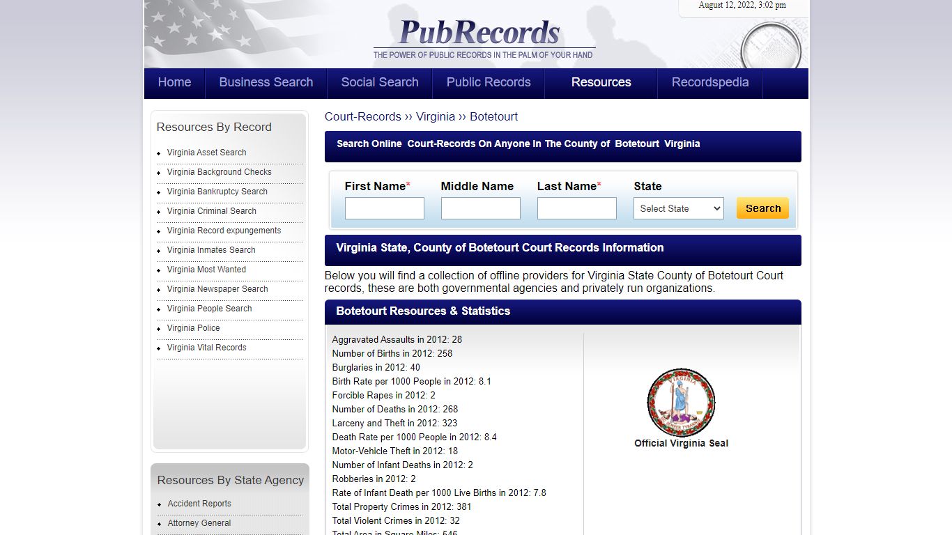 Botetourt County, Virginia Court Records